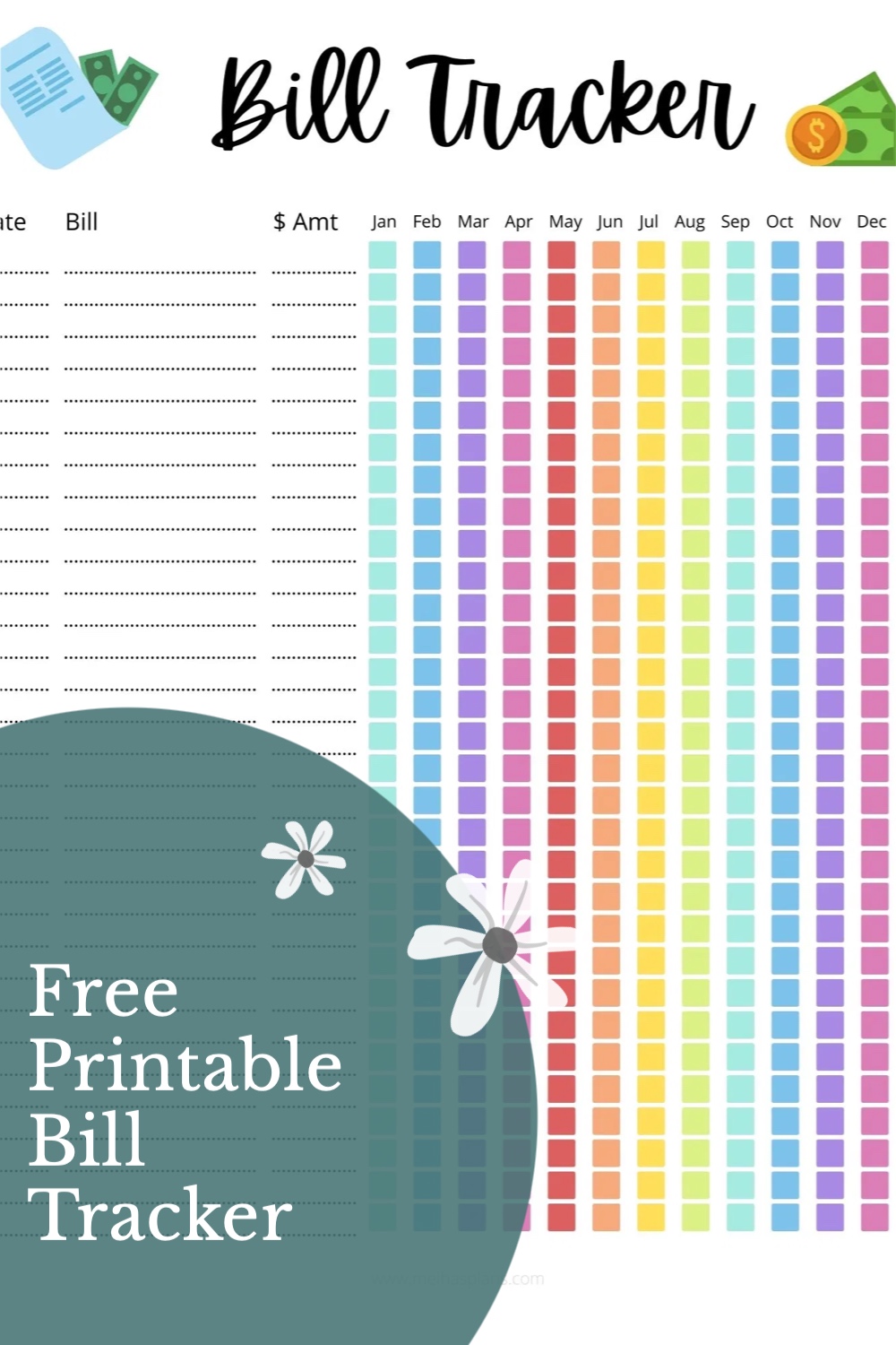 Printable Bill Tracker